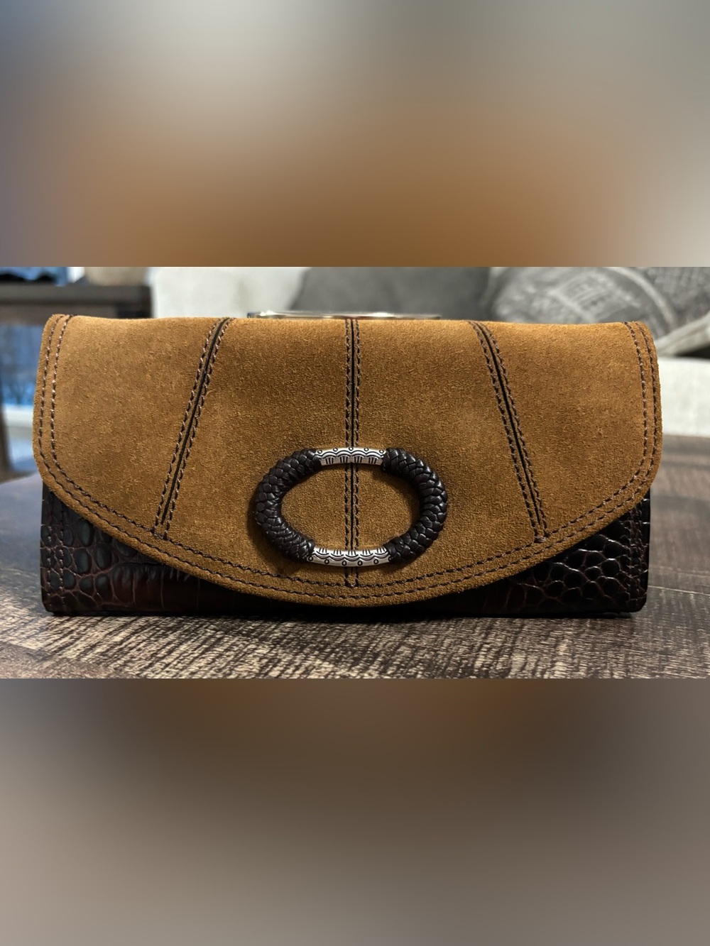 Brighton Savannah Croc-Embossed Wallet